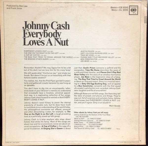 Johnny Cash – Everybody Loves A Nut (1966)