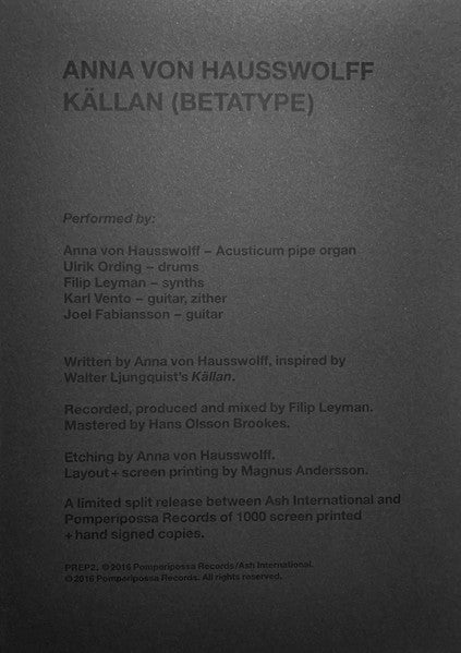 Anna von Hausswolff – Källan (Betatype) (2016)